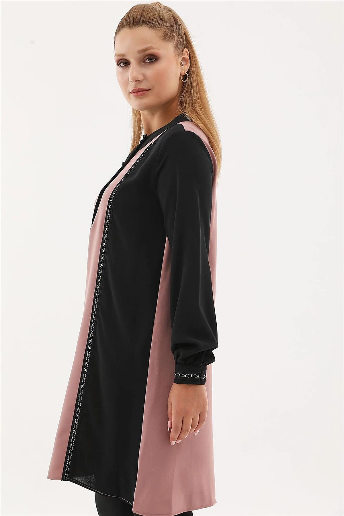 Embroidered Elegant Tunic Powder Pink