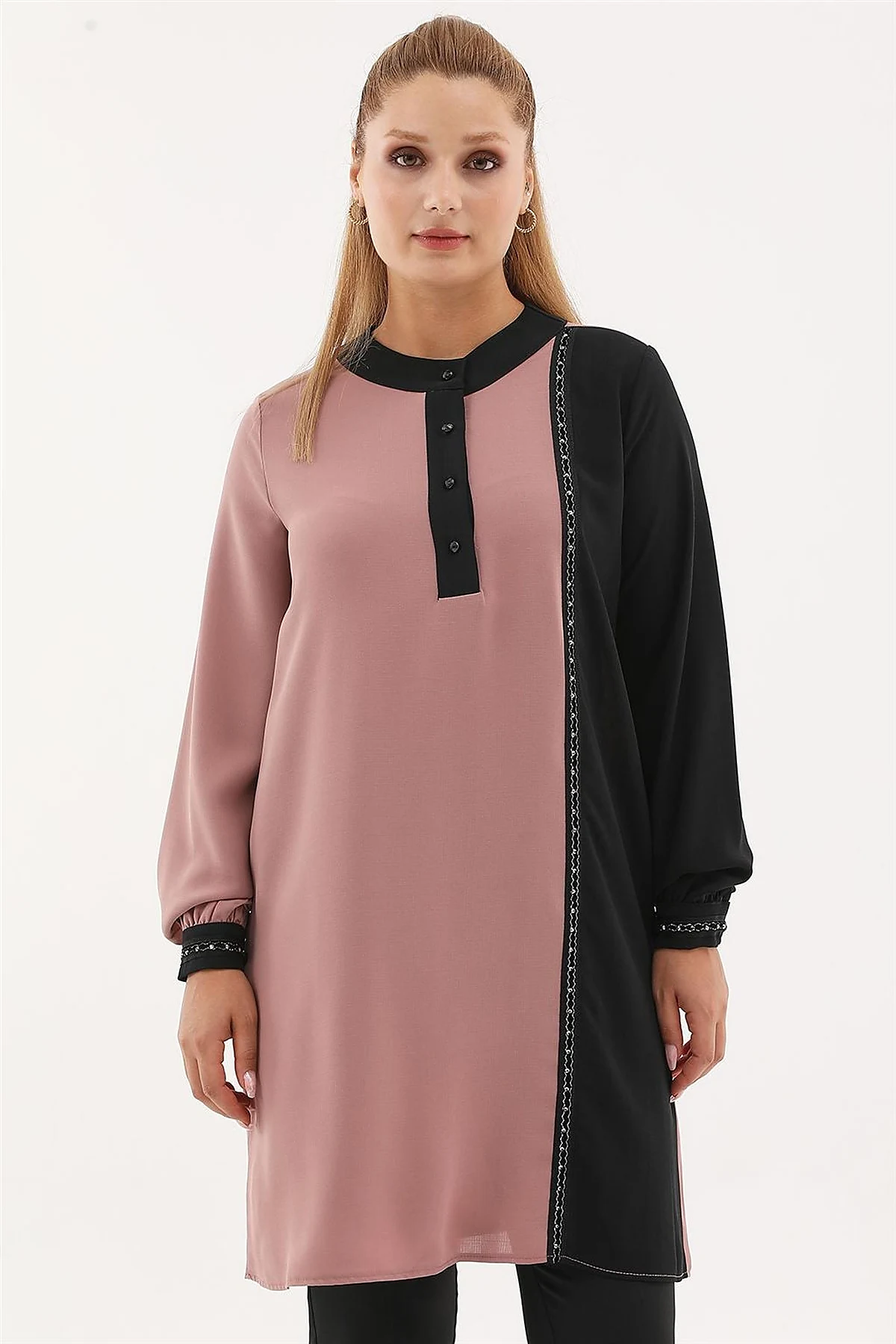 Embroidered Elegant Tunic Powder Pink