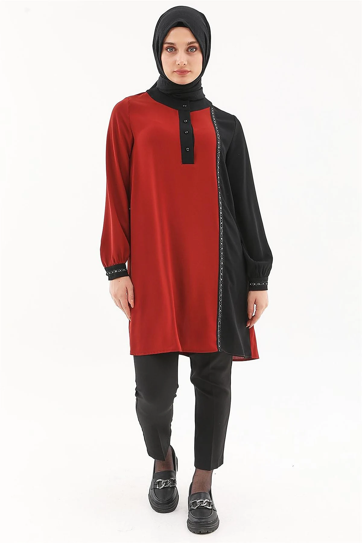 Embroidered Elegant Tunic Terracotta