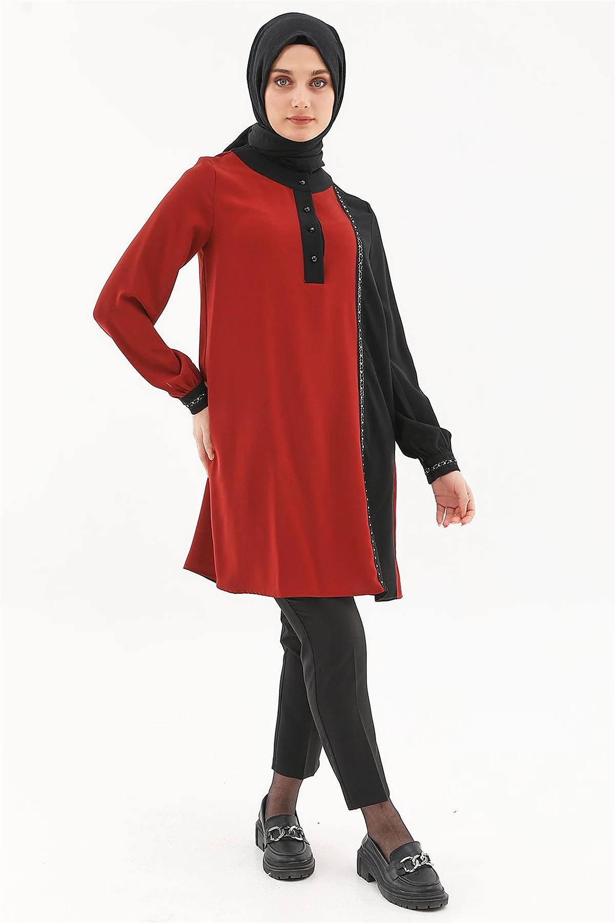 Embroidered Elegant Tunic Terracotta