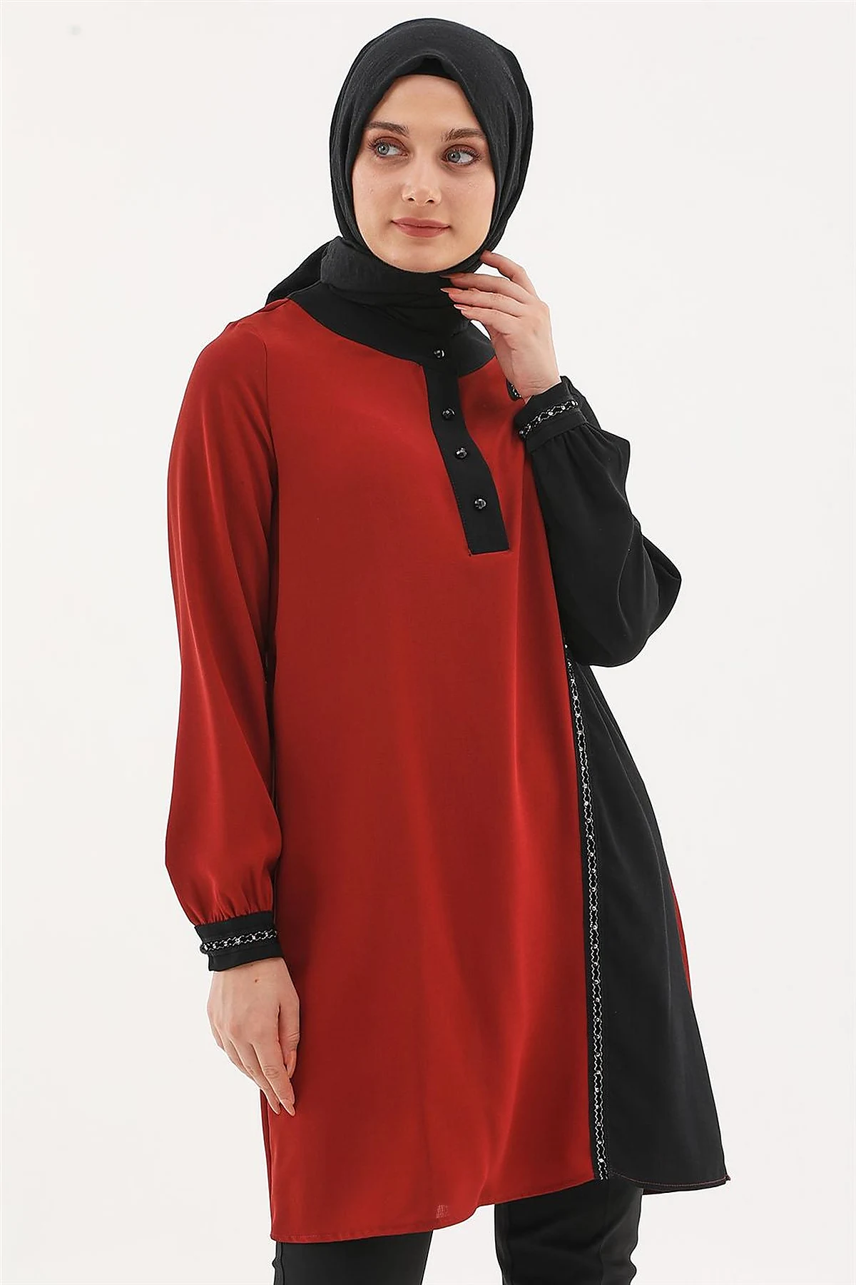 Embroidered Elegant Tunic Terracotta