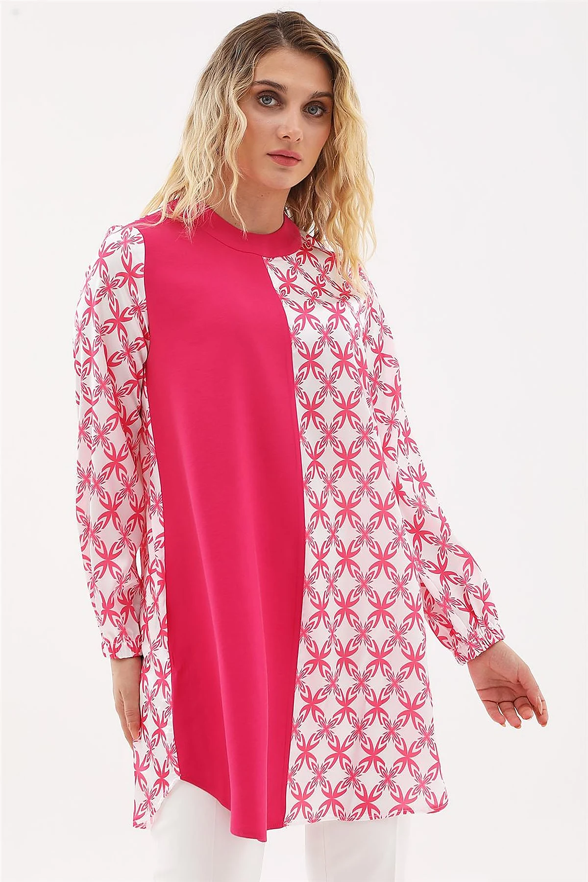 Printed Tunic in Fuchsia