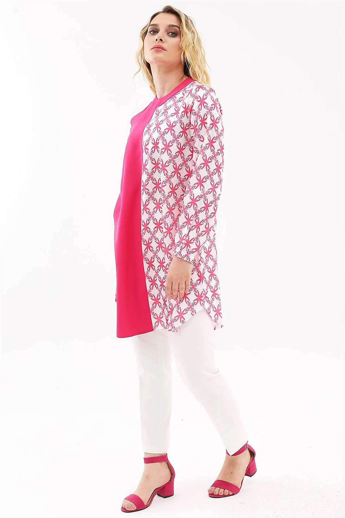 Printed Tunic in Fuchsia
