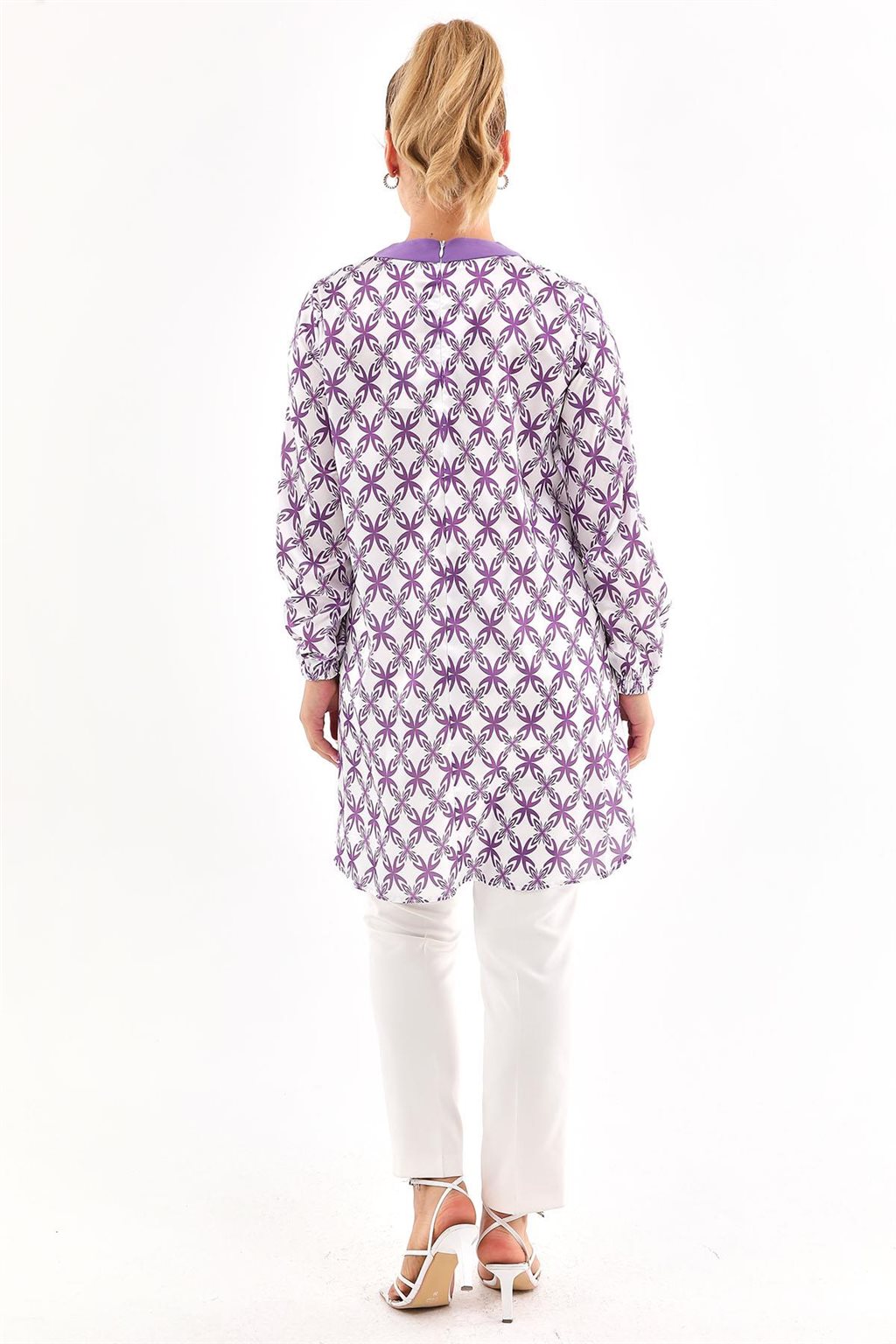 Desenli Tunik Mor