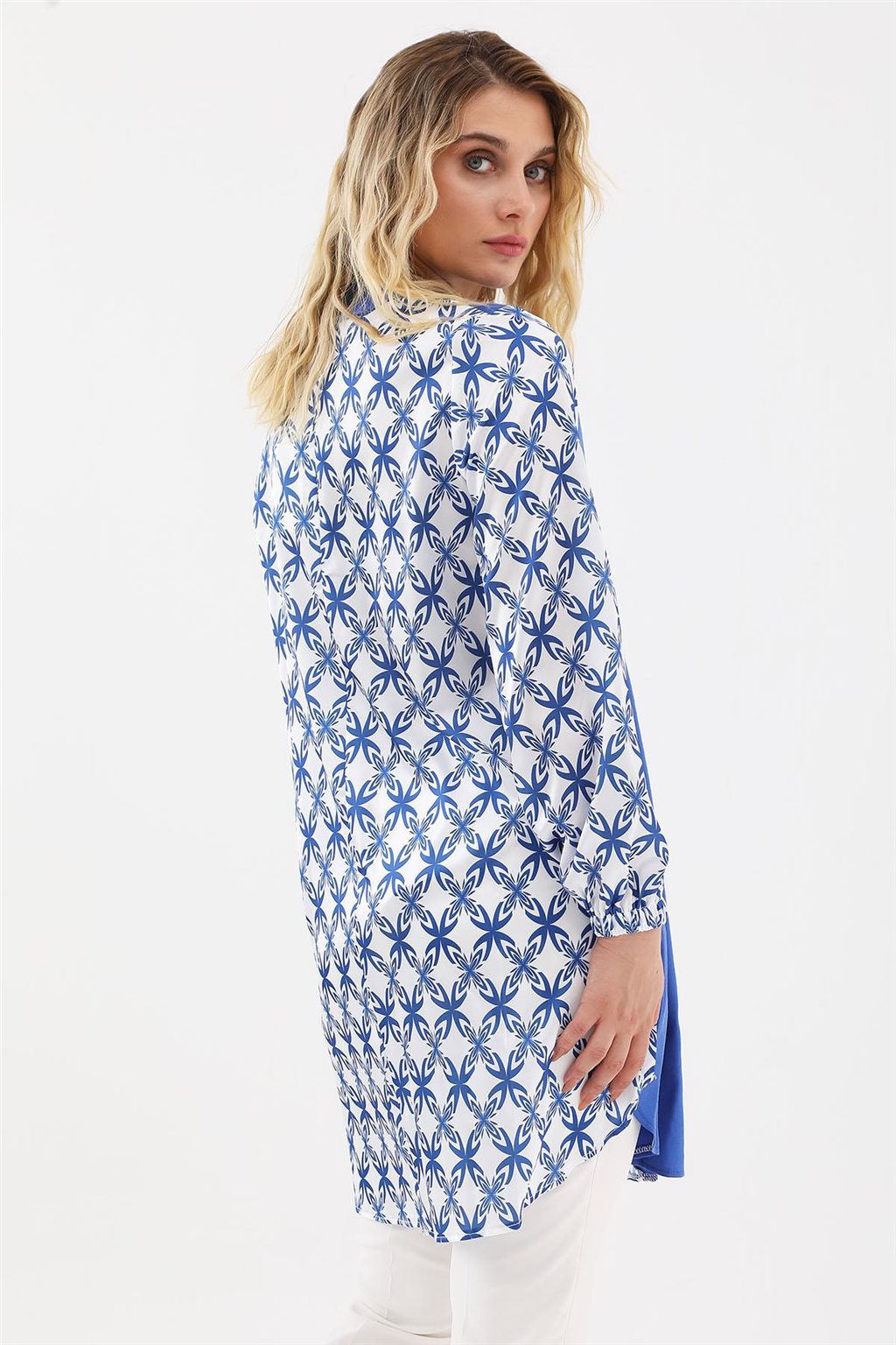 Desenli Tunik Saks