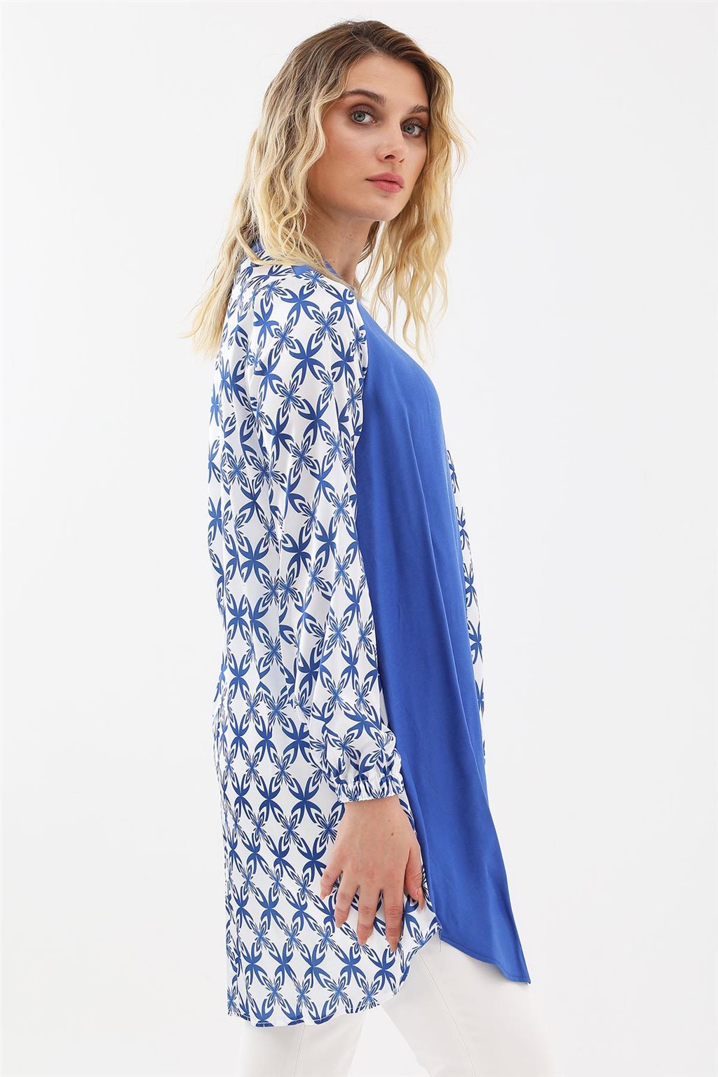 Desenli Tunik Saks