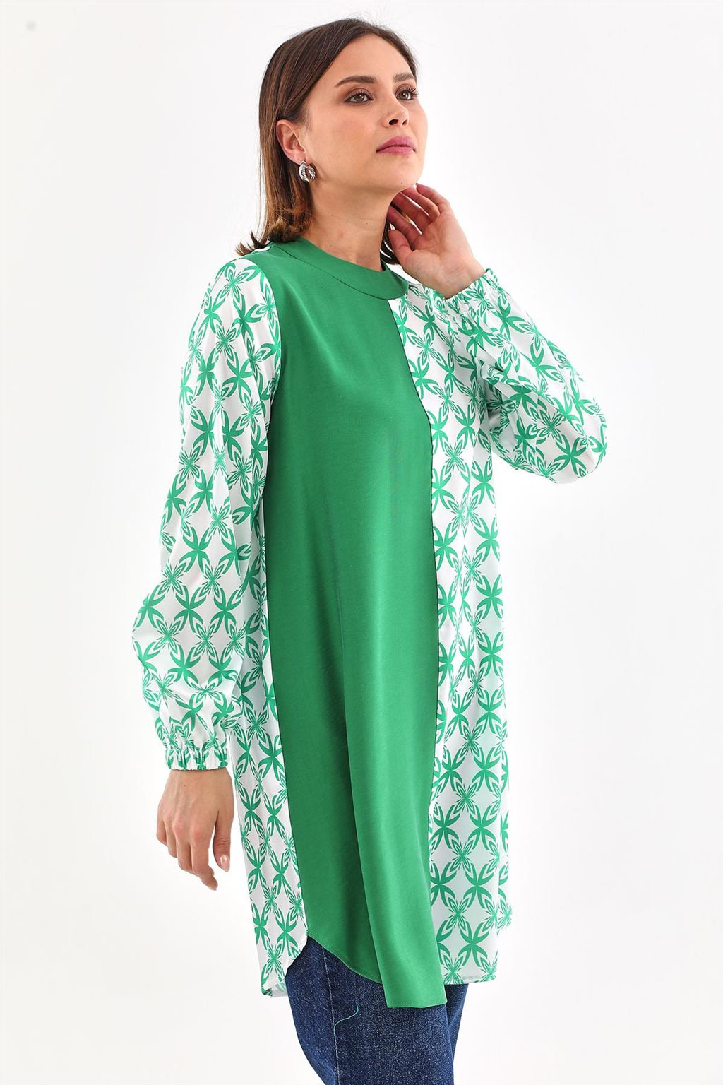 Desenli Tunik Yeşil