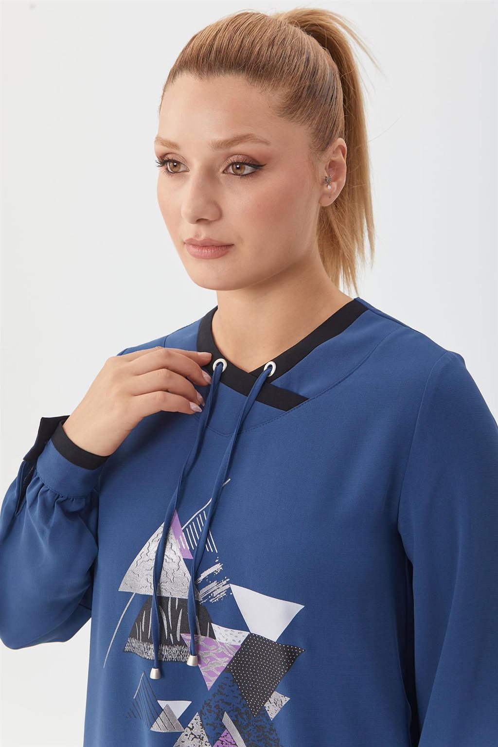 Geometric Printed Tunic Indigo