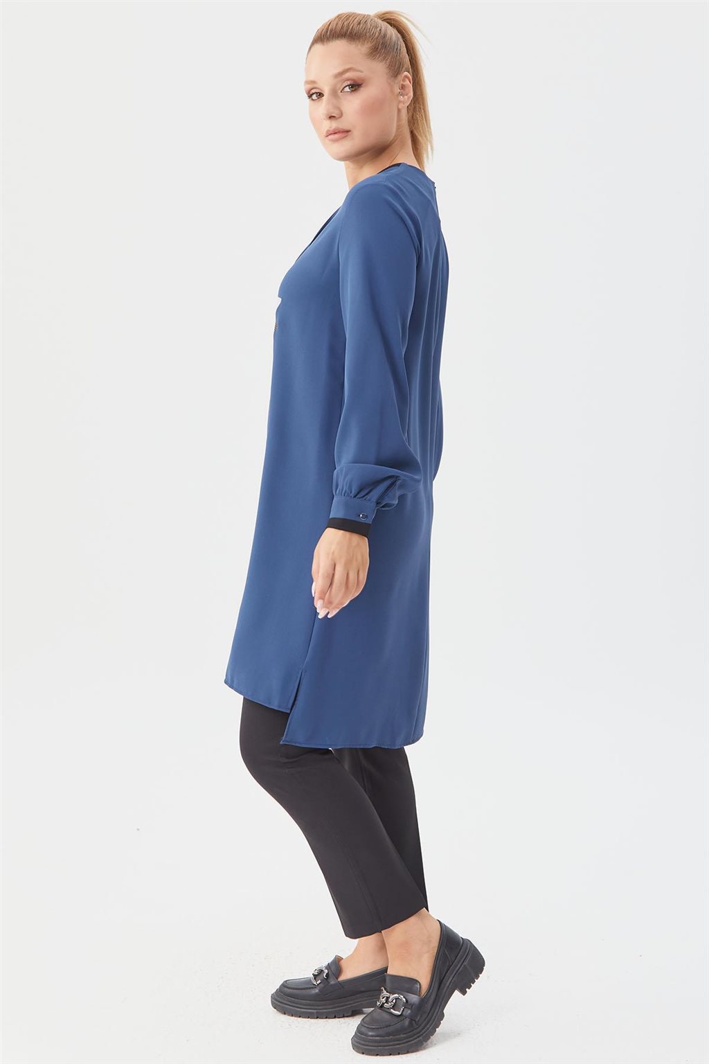 Geometric Printed Tunic Indigo