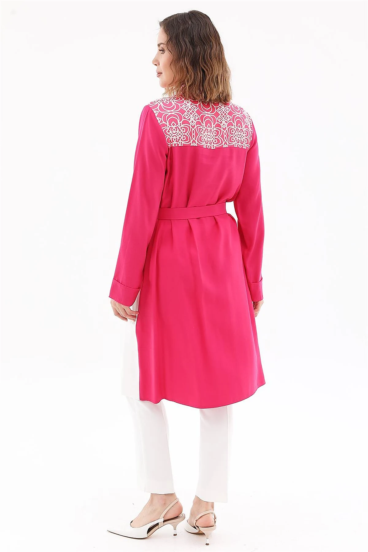 Adjustable Belt Detail Tunic Fuchsia