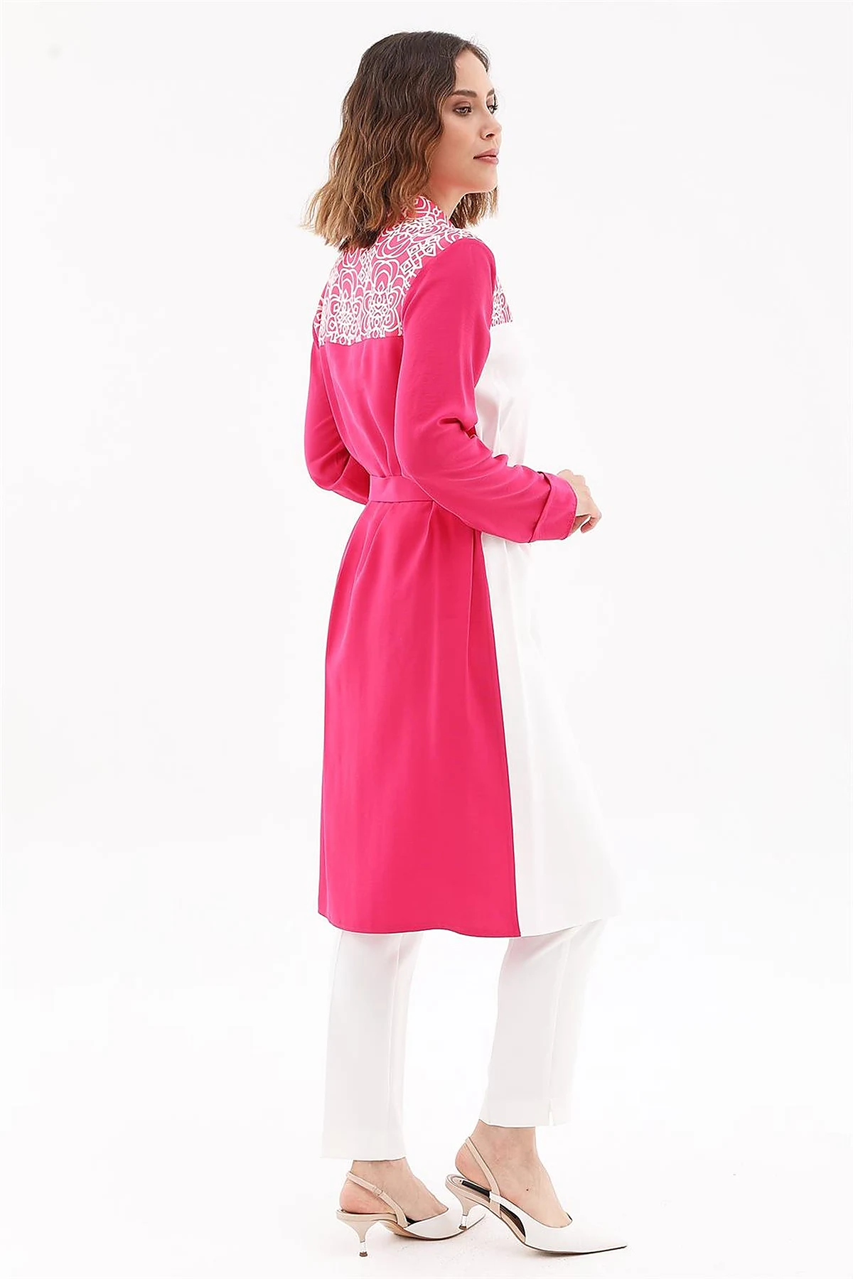 Adjustable Belt Detail Tunic Fuchsia