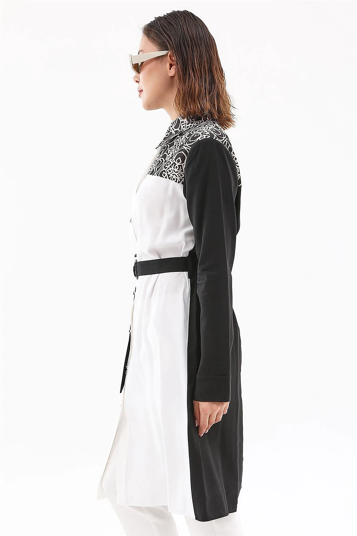Adjustable Belt Detail Tunic Black