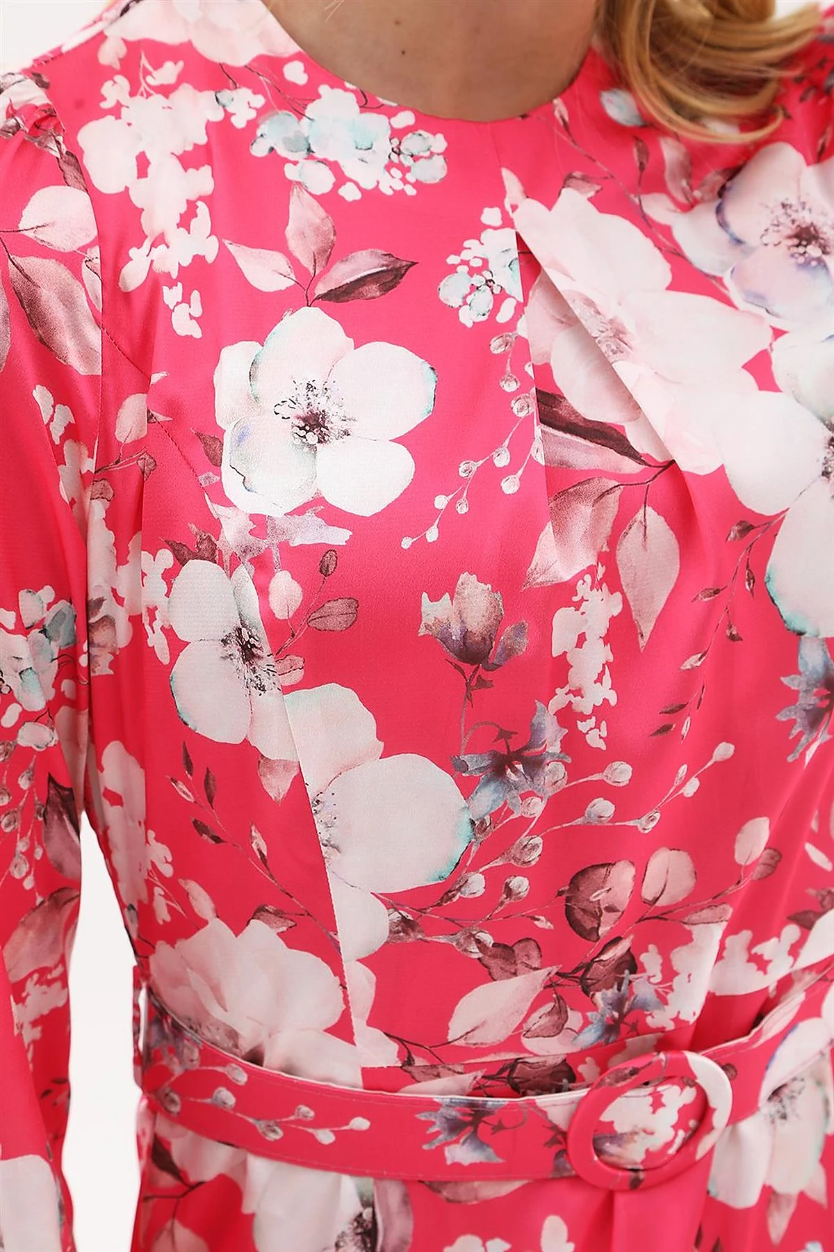 Floral Pattern Maxi Dress Fuchsia 