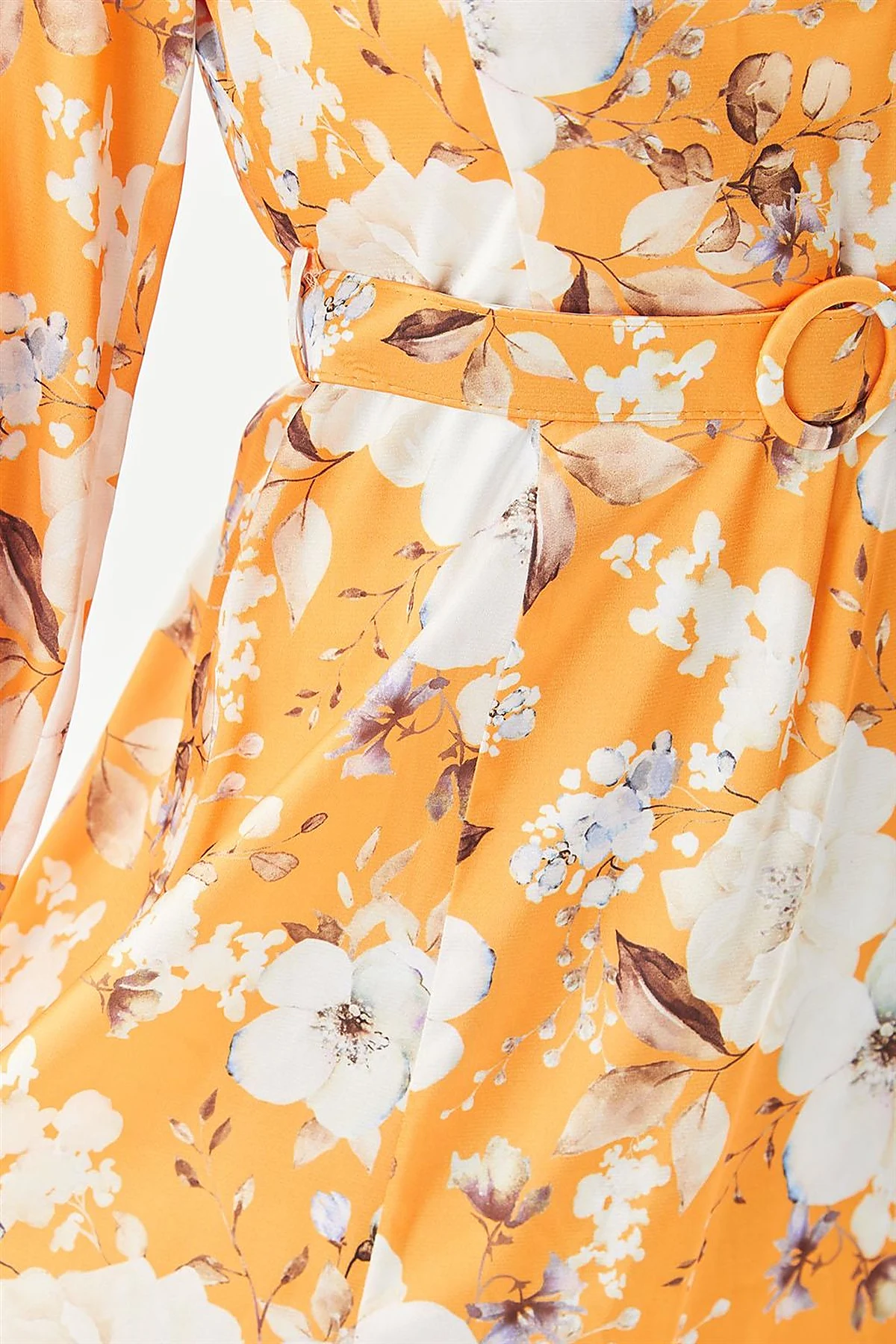 Floral Pattern Maxi Dress Orange