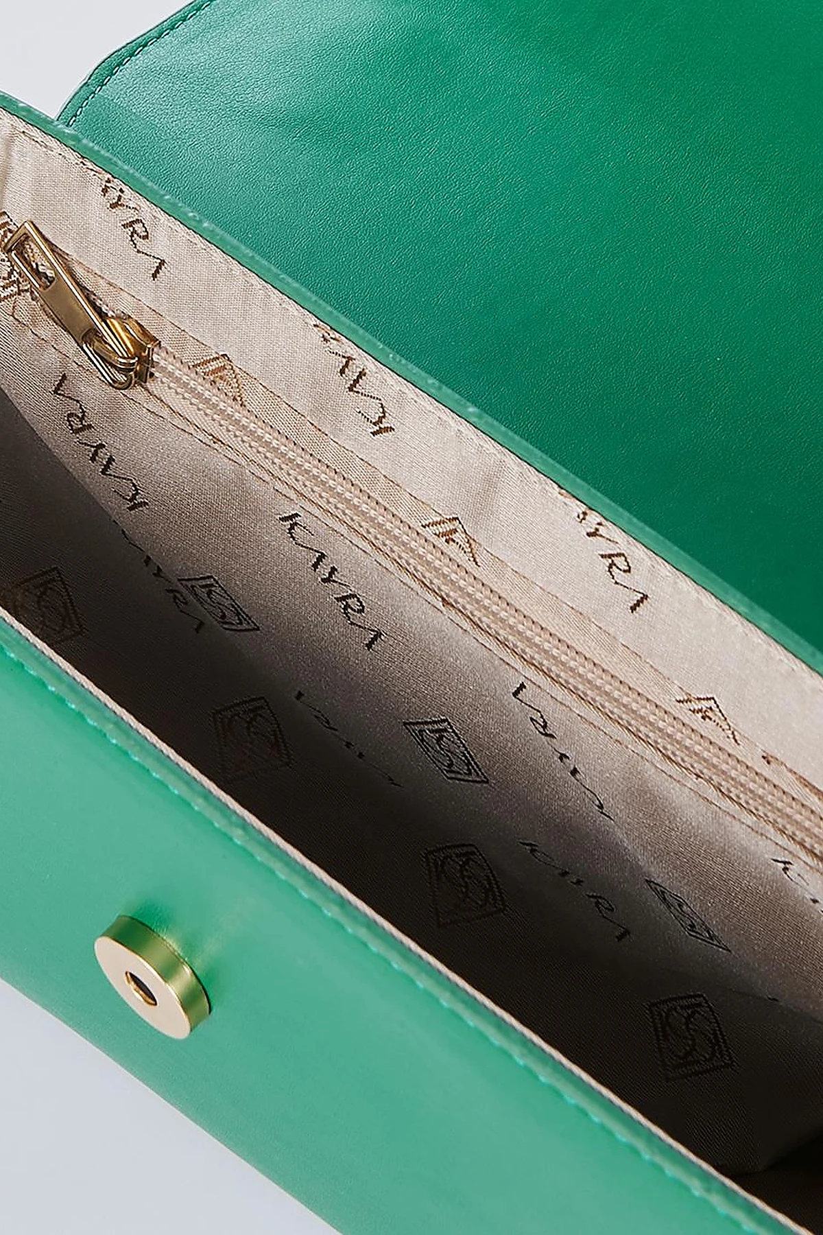 Beaded Detail Baguette Bag Green