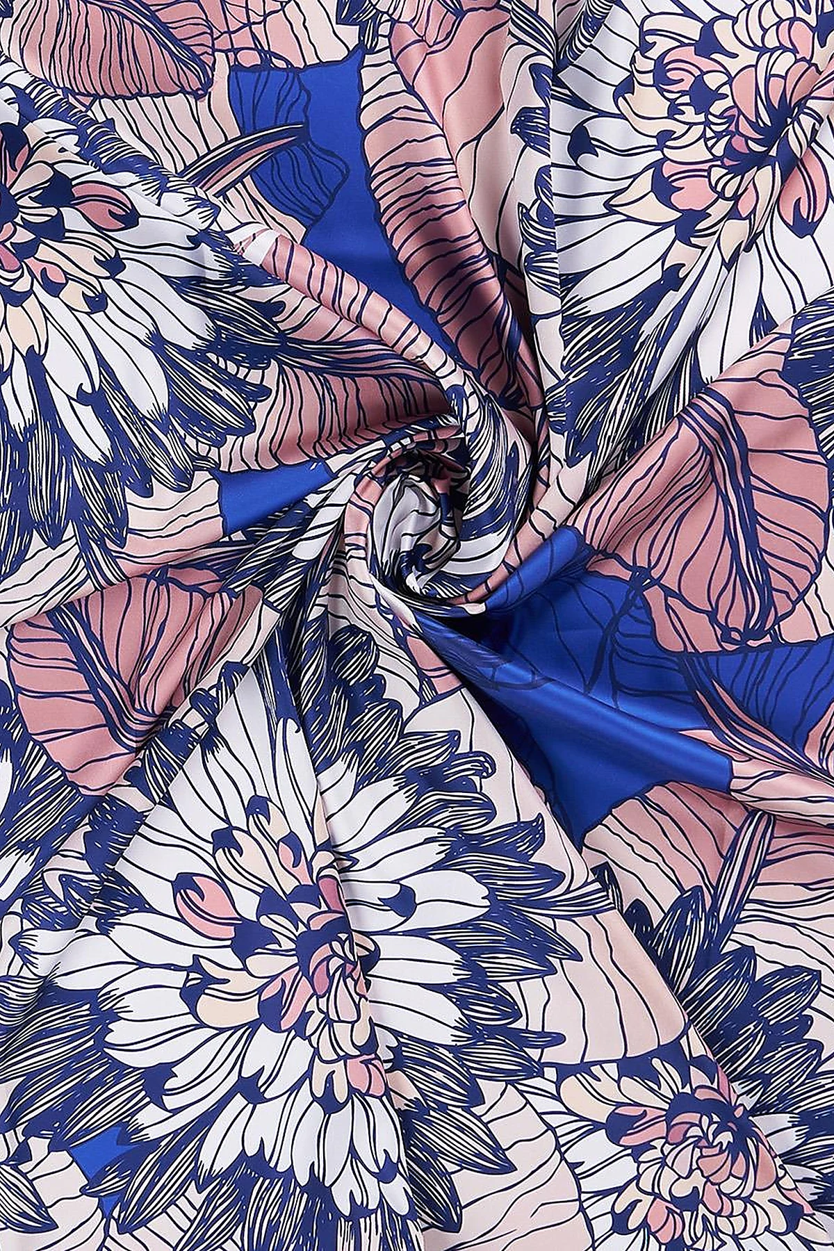 Floral Pattern Scarf Indigo 