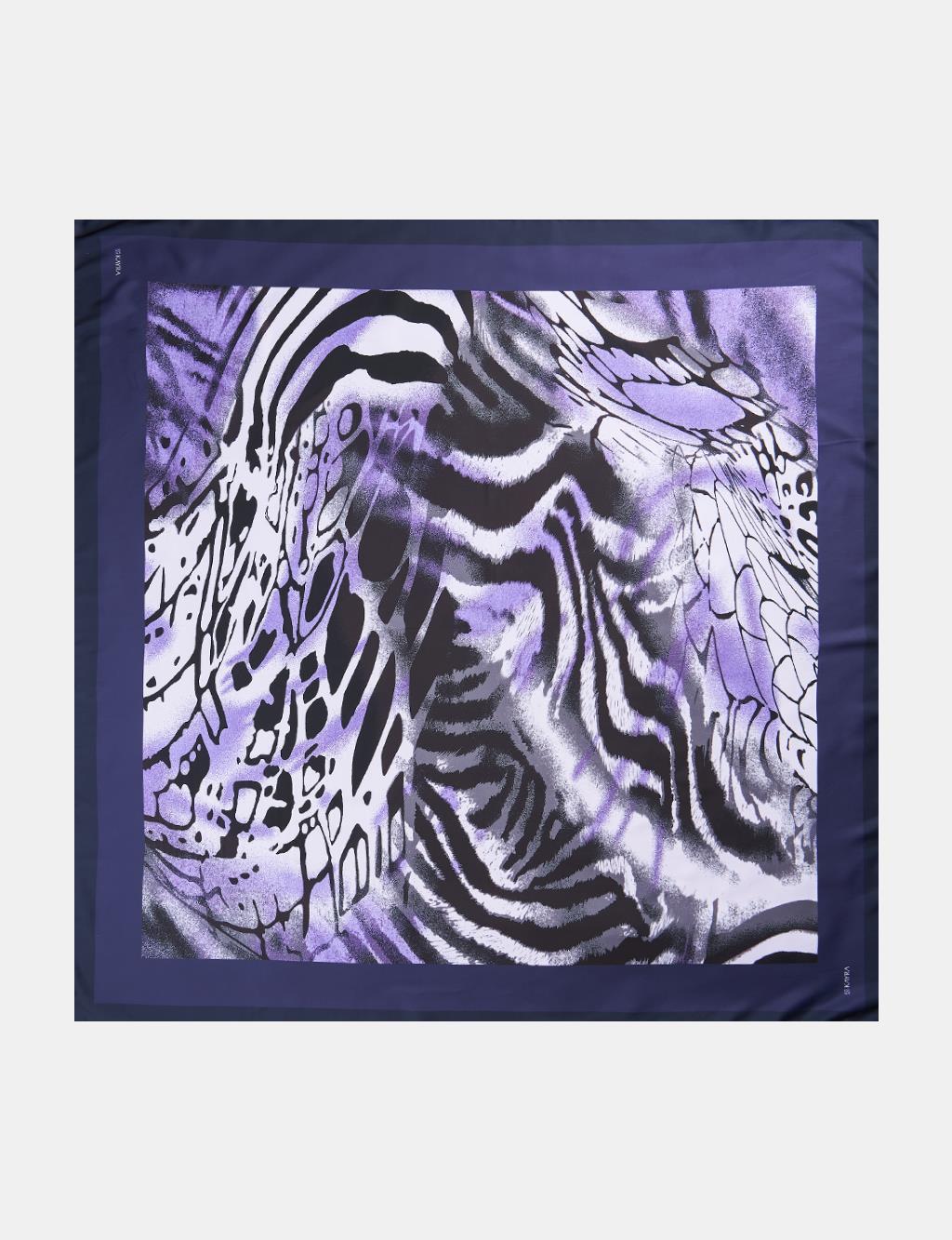 Leopar Desenli Eşarp Mor