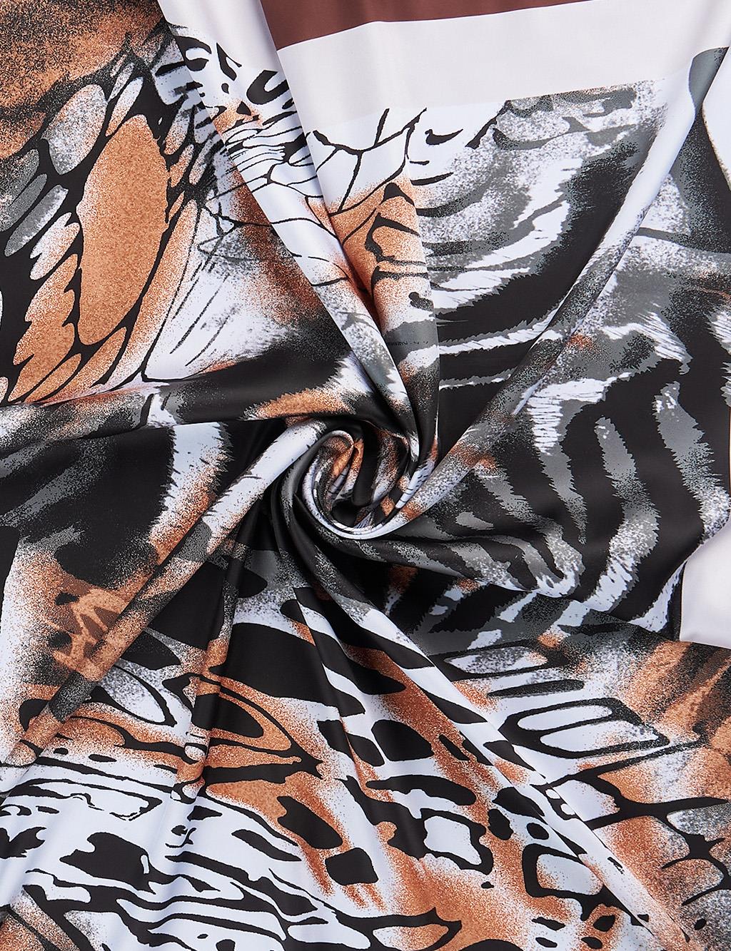 Leopard Print Scarf Black-Brown