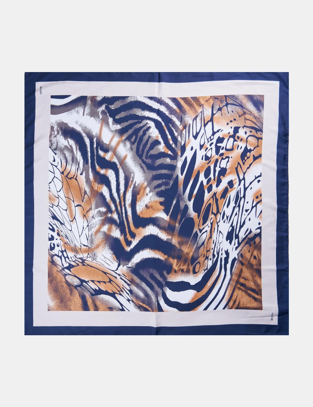 Leopard Print Scarf Navy