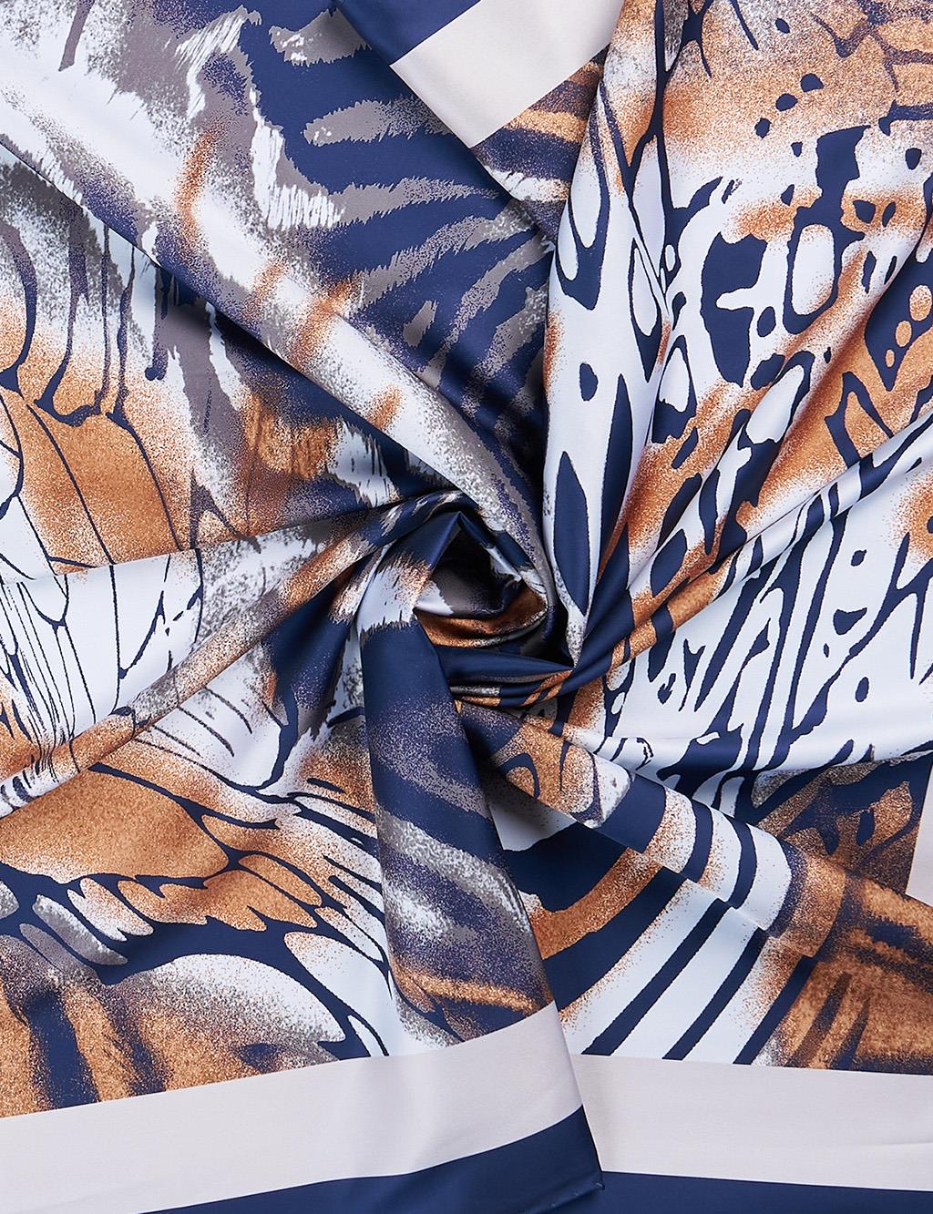 Leopard Print Scarf Navy