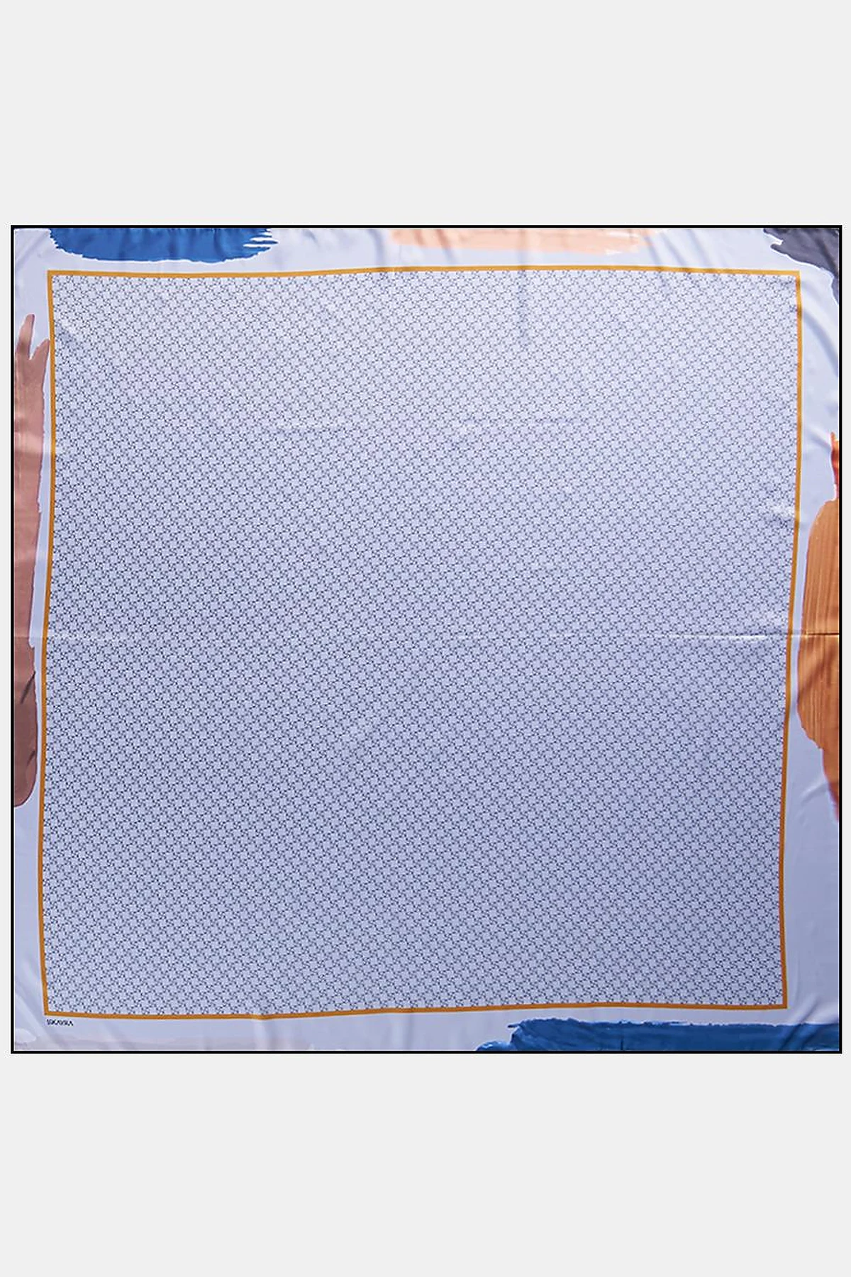 Framed Abstract Pattern Monogram Scarf Stone