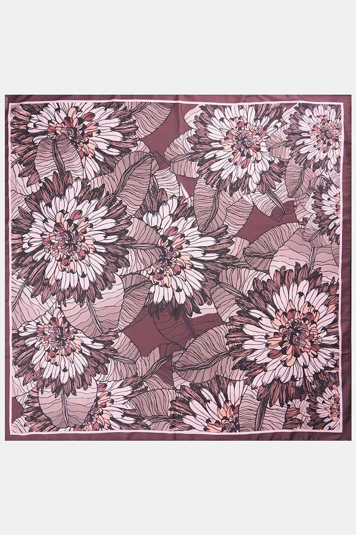 Floral Pattern Scarf Brown
