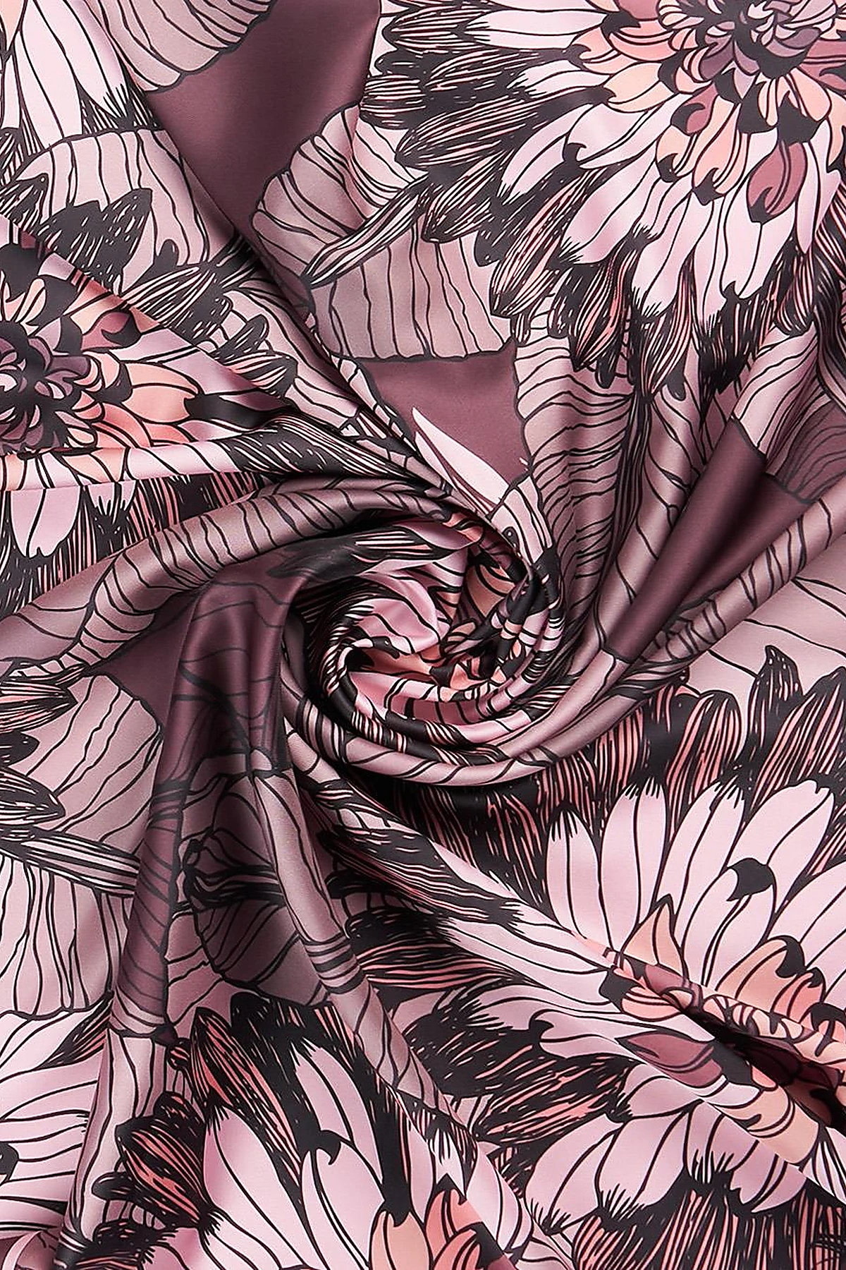 Floral Pattern Scarf Brown