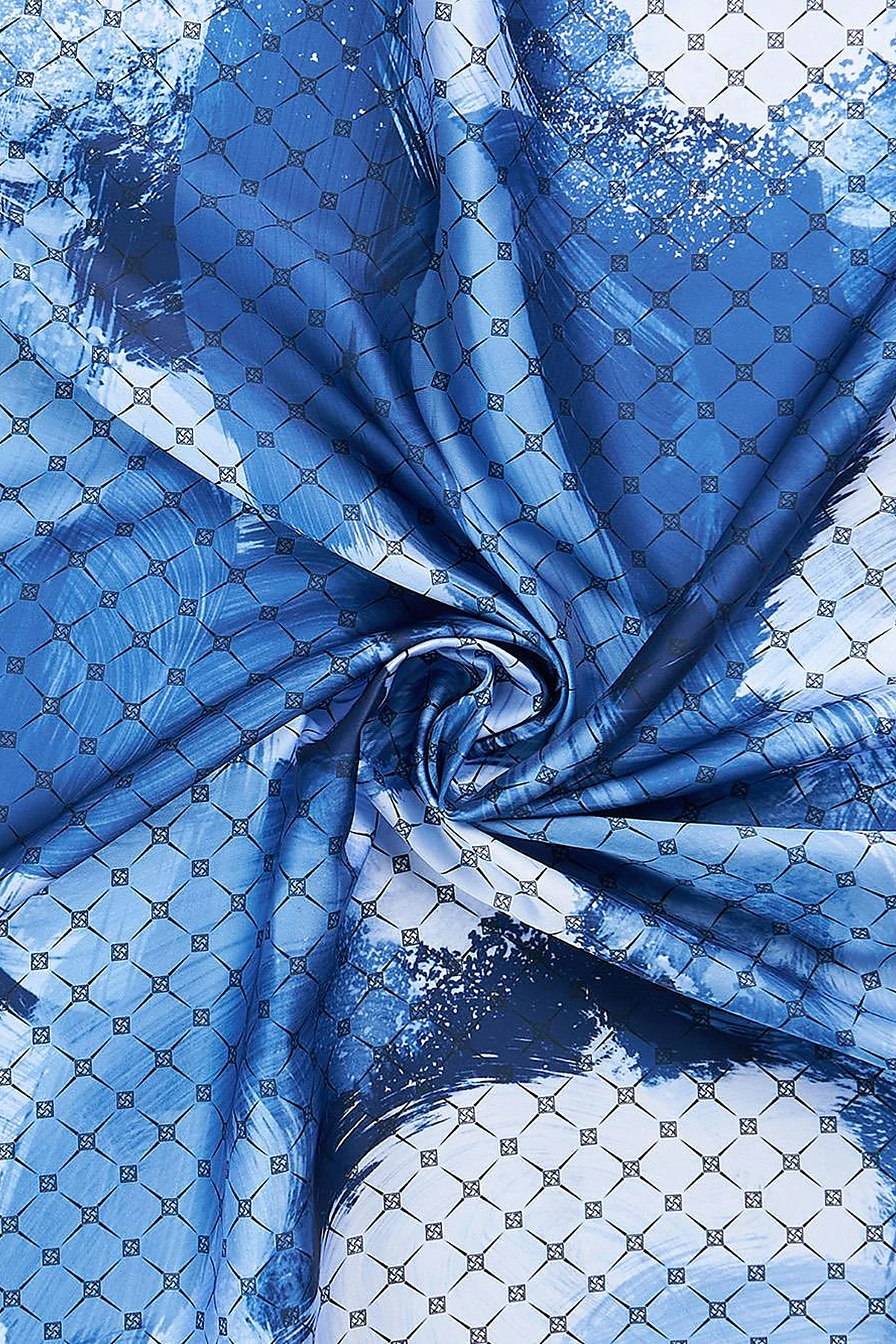 Brush Patterned Scarf Navy