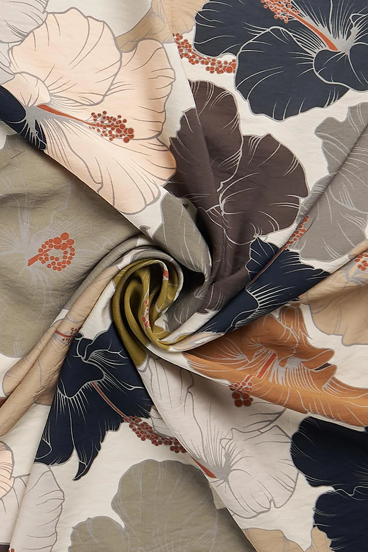 Floral Print Viscose Scarf Black
