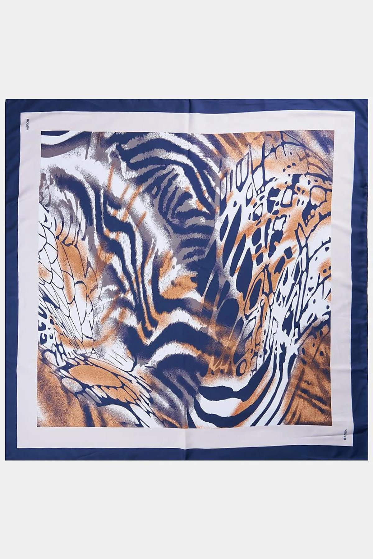 Leopard Print Scarf Navy