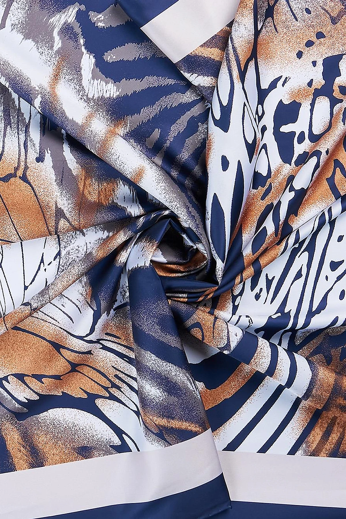 Leopard Print Scarf Navy