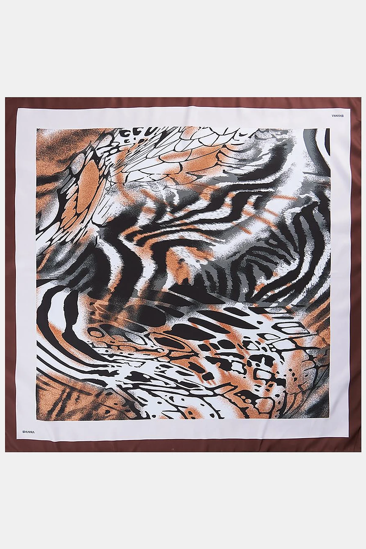 Leopard Print Scarf Black-Brown