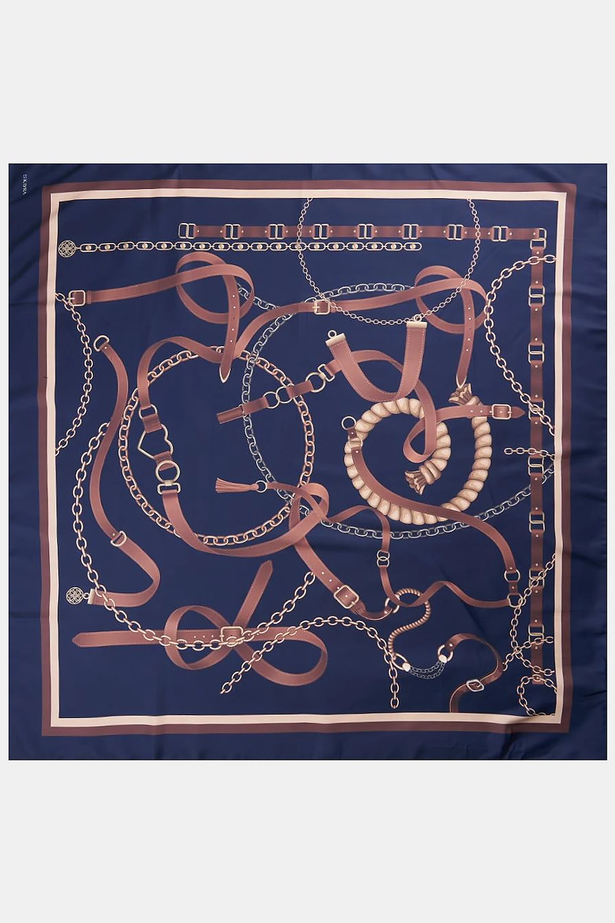Chain Pattern Scarf Navy