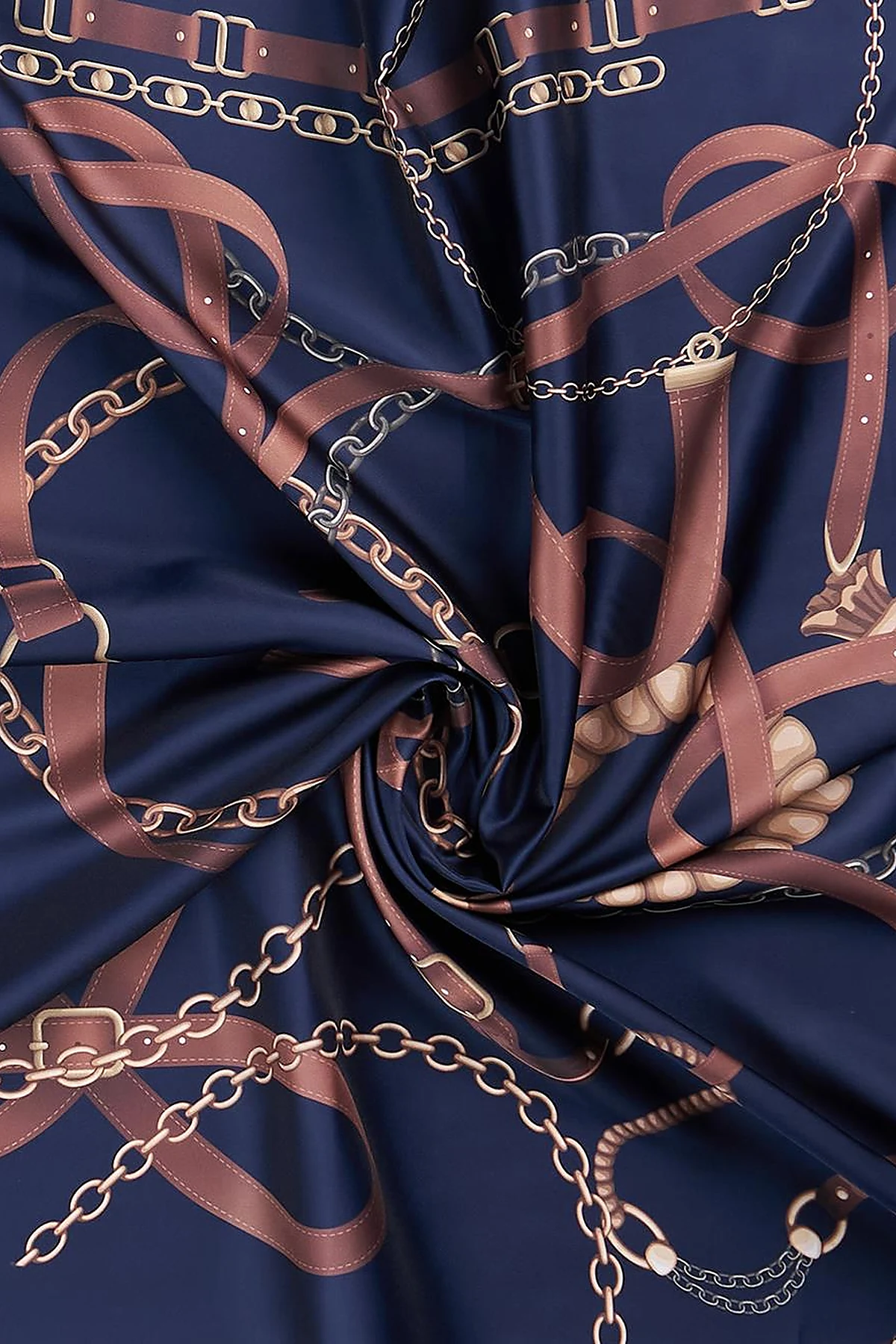 Chain Pattern Scarf Navy
