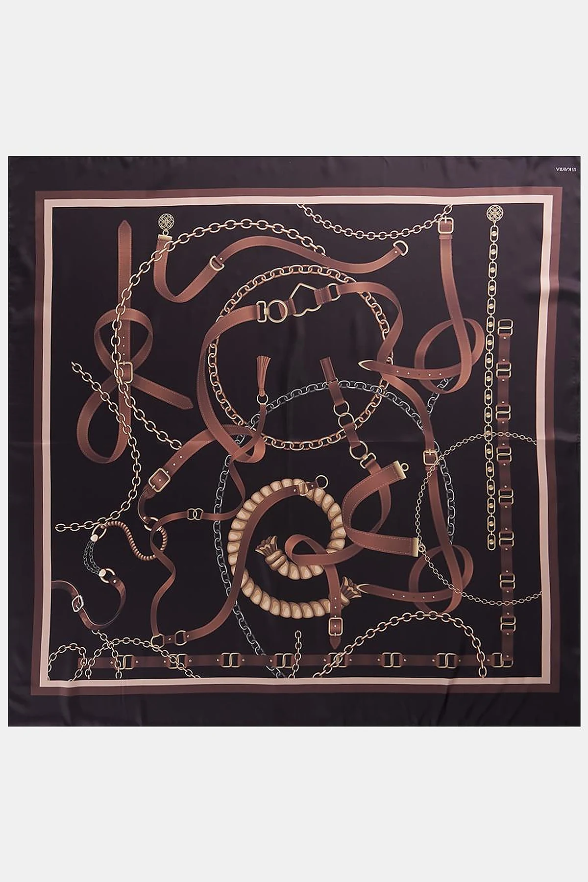 Chain Pattern Scarf Black