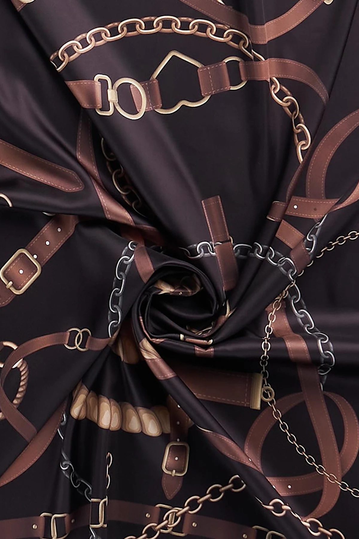 Chain Pattern Scarf Black