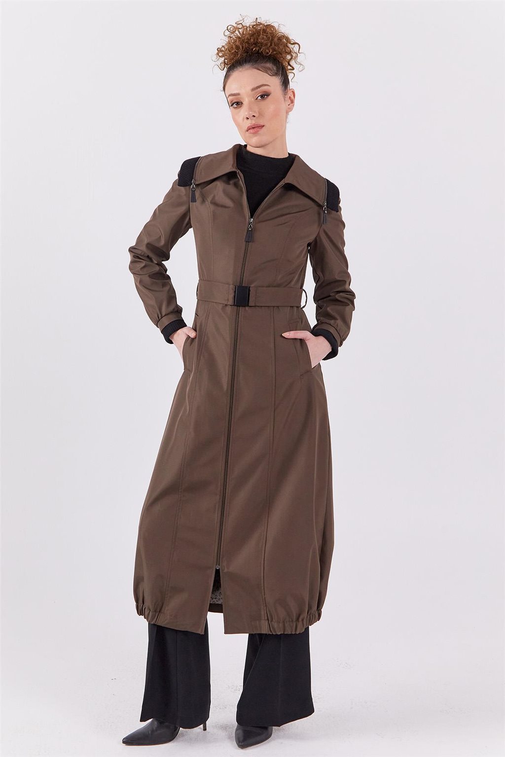 Zippered Coat Khaki