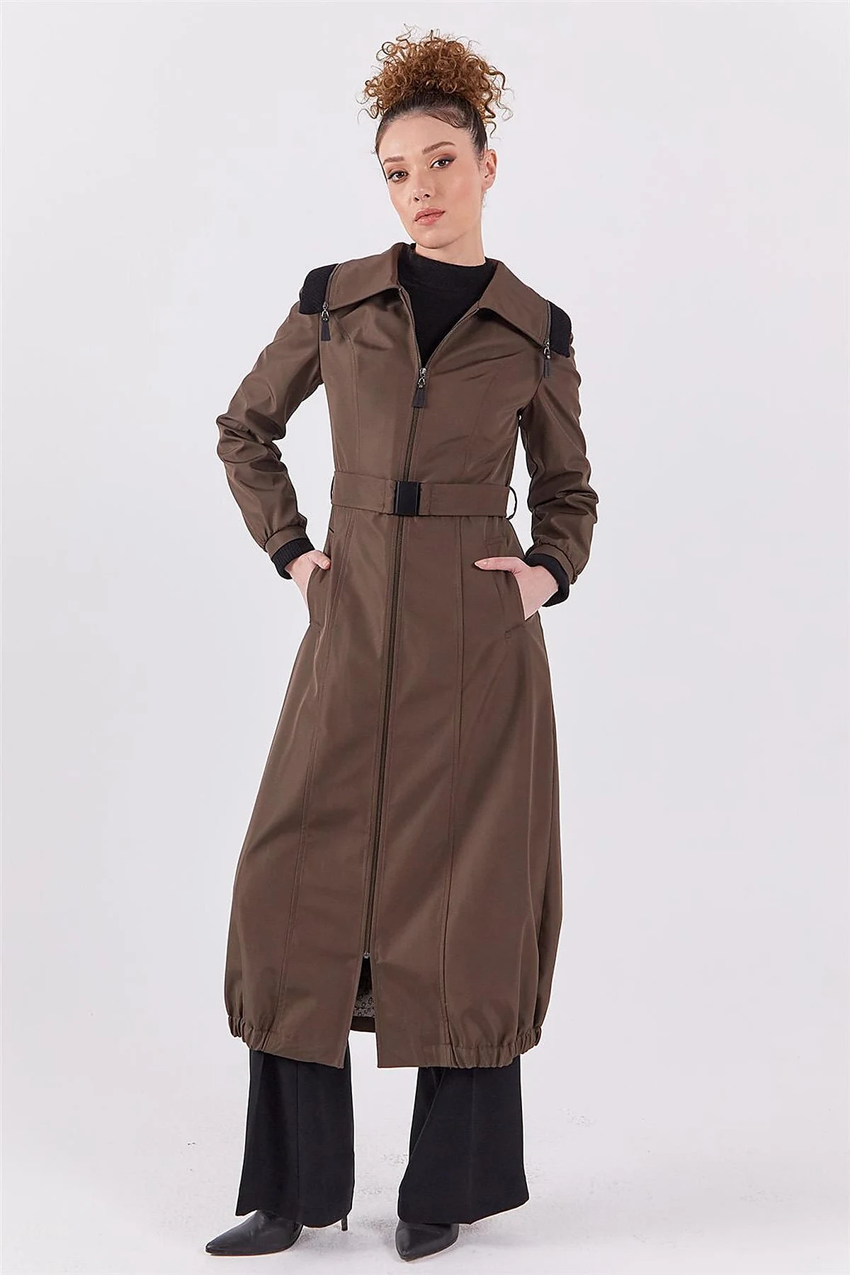 Zippered Coat Khaki
