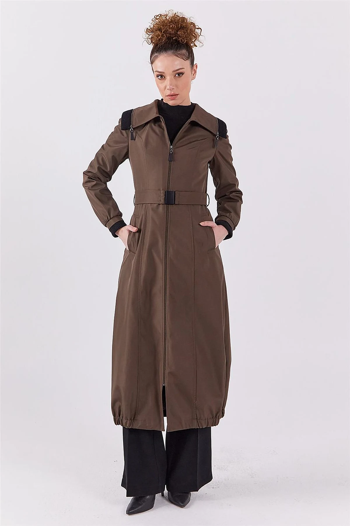 Zippered Coat Khaki