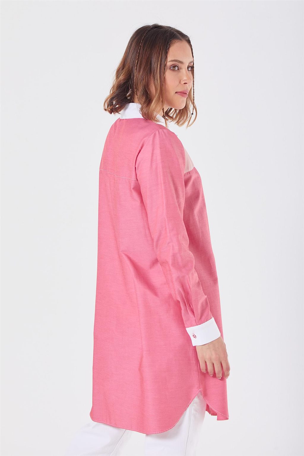 Fermuar Detaylı Tunik Pembe