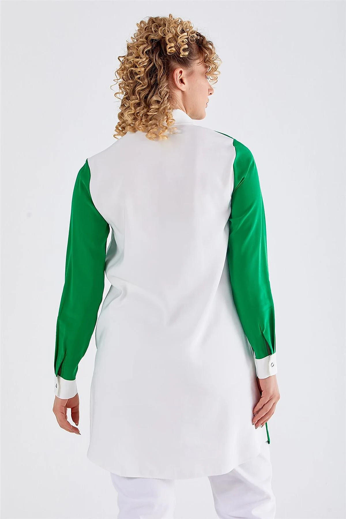Flap Pocket Tunic Ecru-Green 