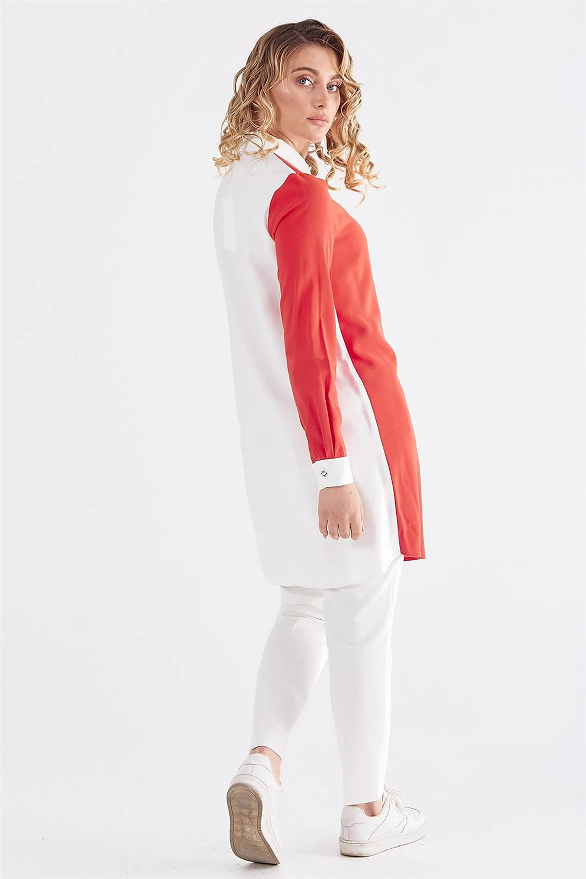 Flap Pocket Tunic Ecru-Coral