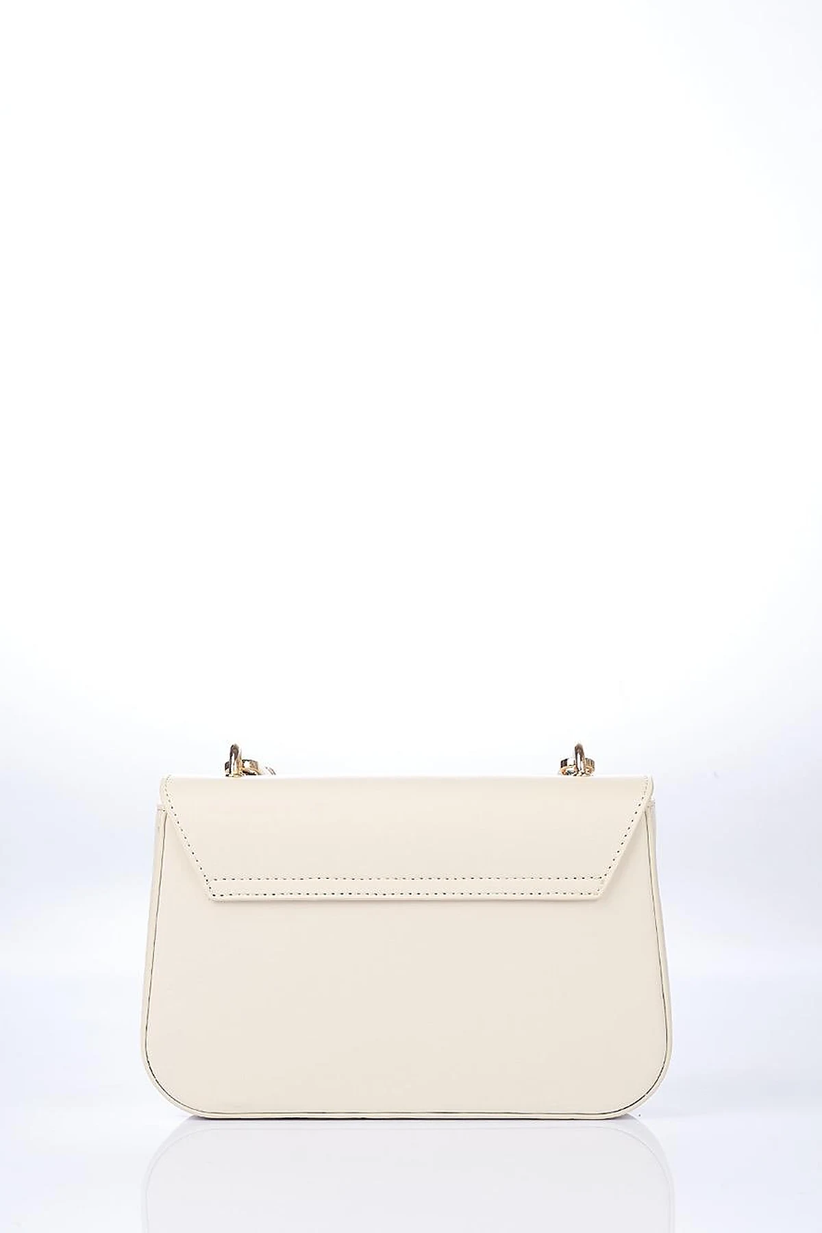 Beaded Detail Baguette Bag Cream
