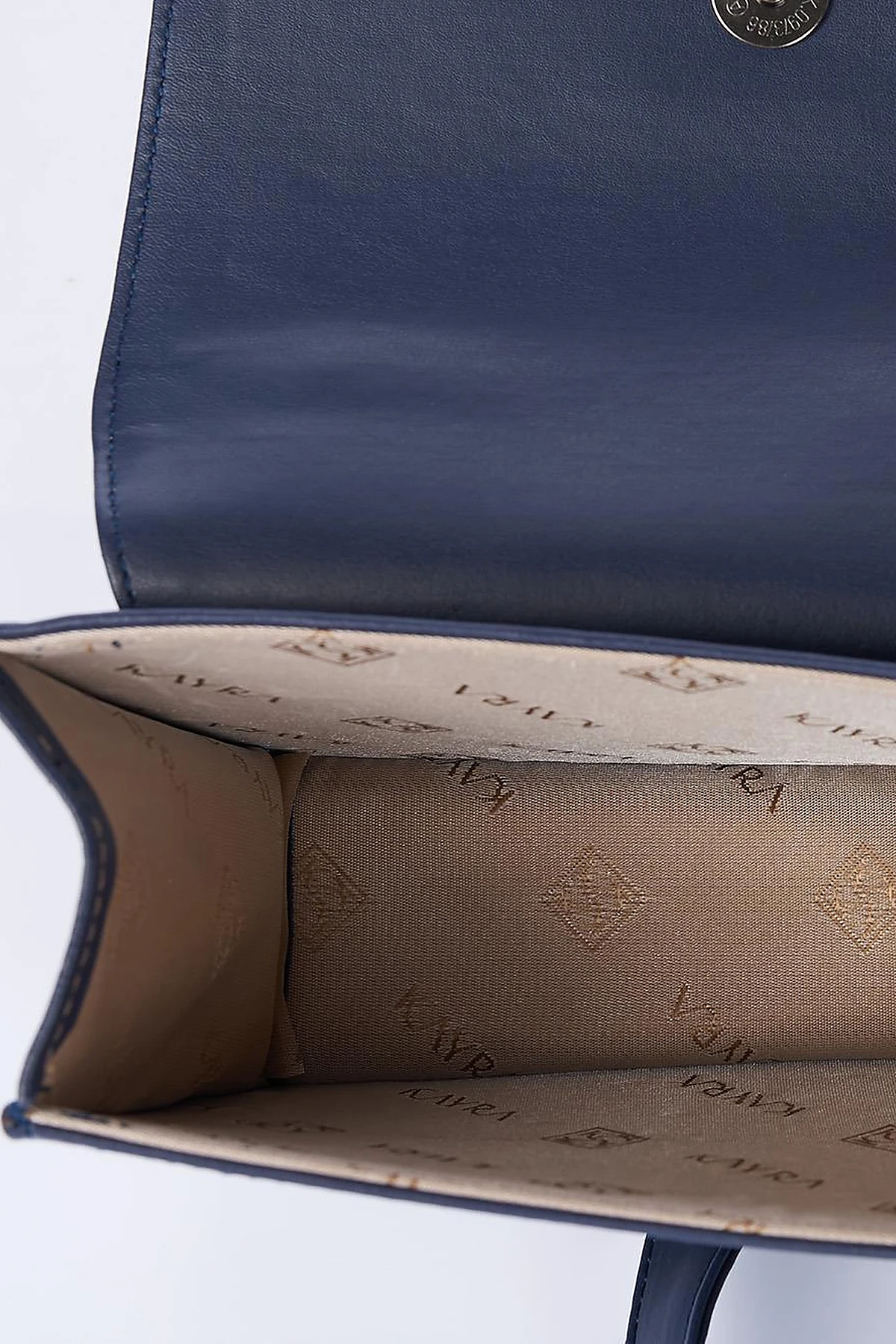 Mini Faux Leather Handbag Navy