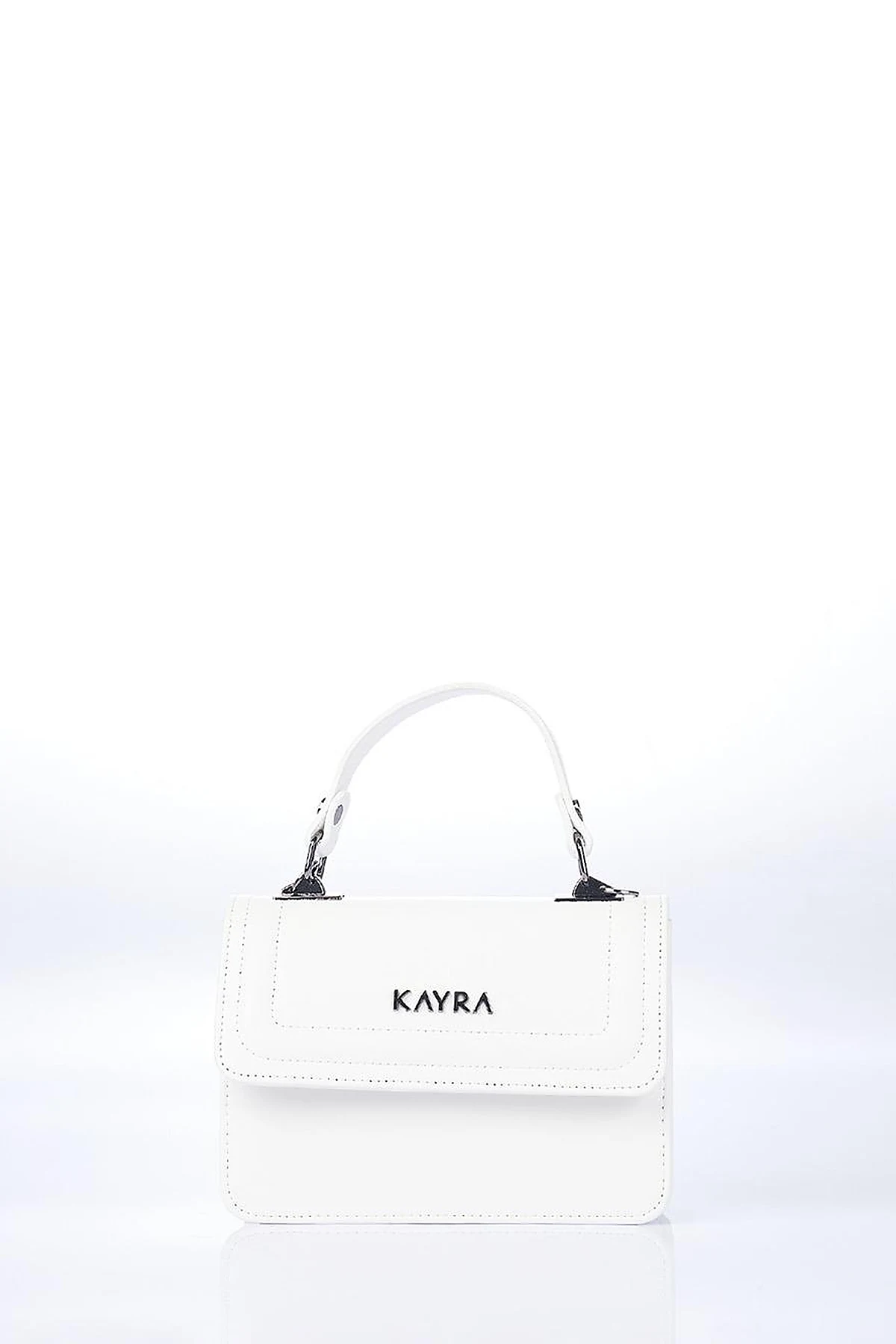 Mini Faux Leather Handbag Optic White