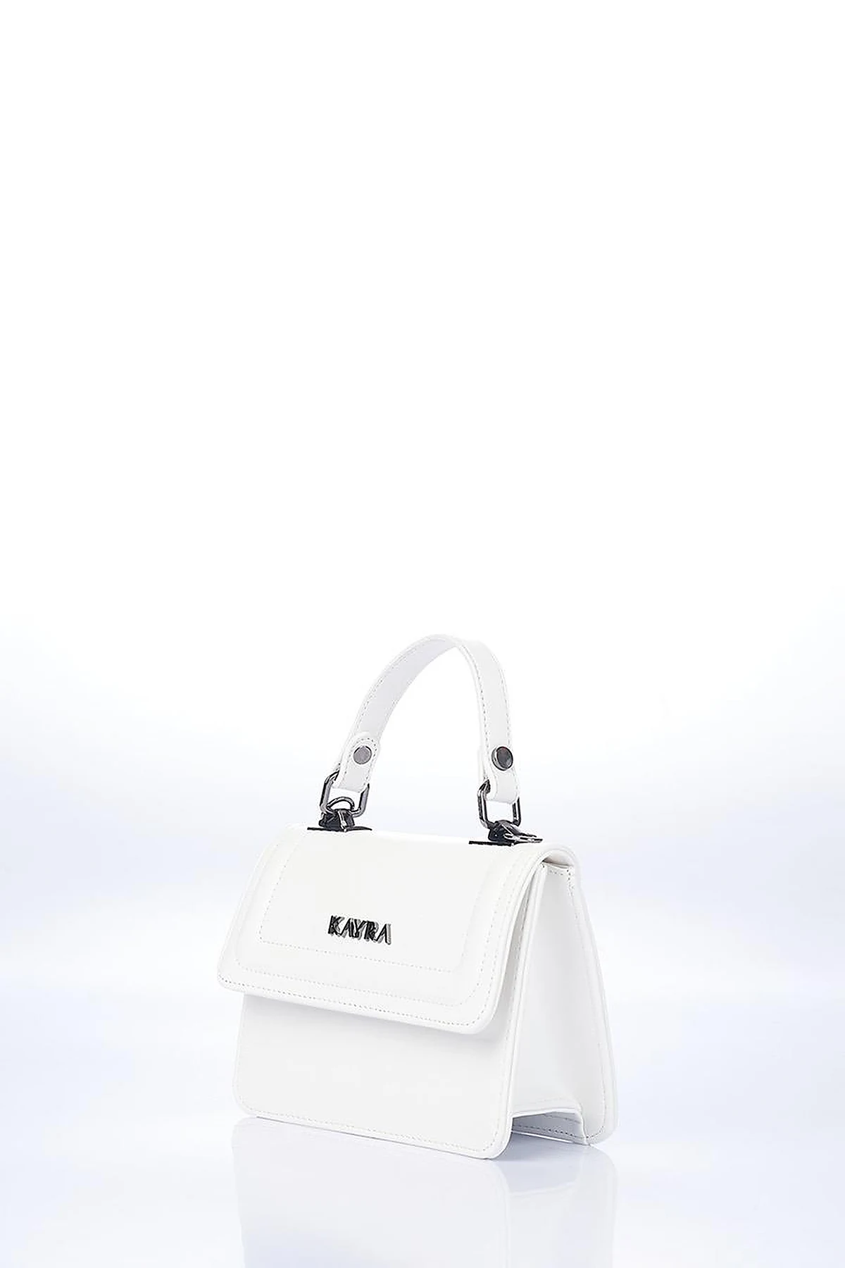 Mini Faux Leather Handbag Optic White