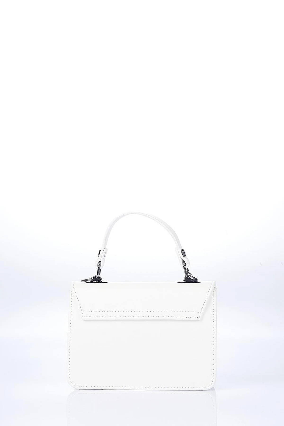 Mini Faux Leather Handbag Optic White