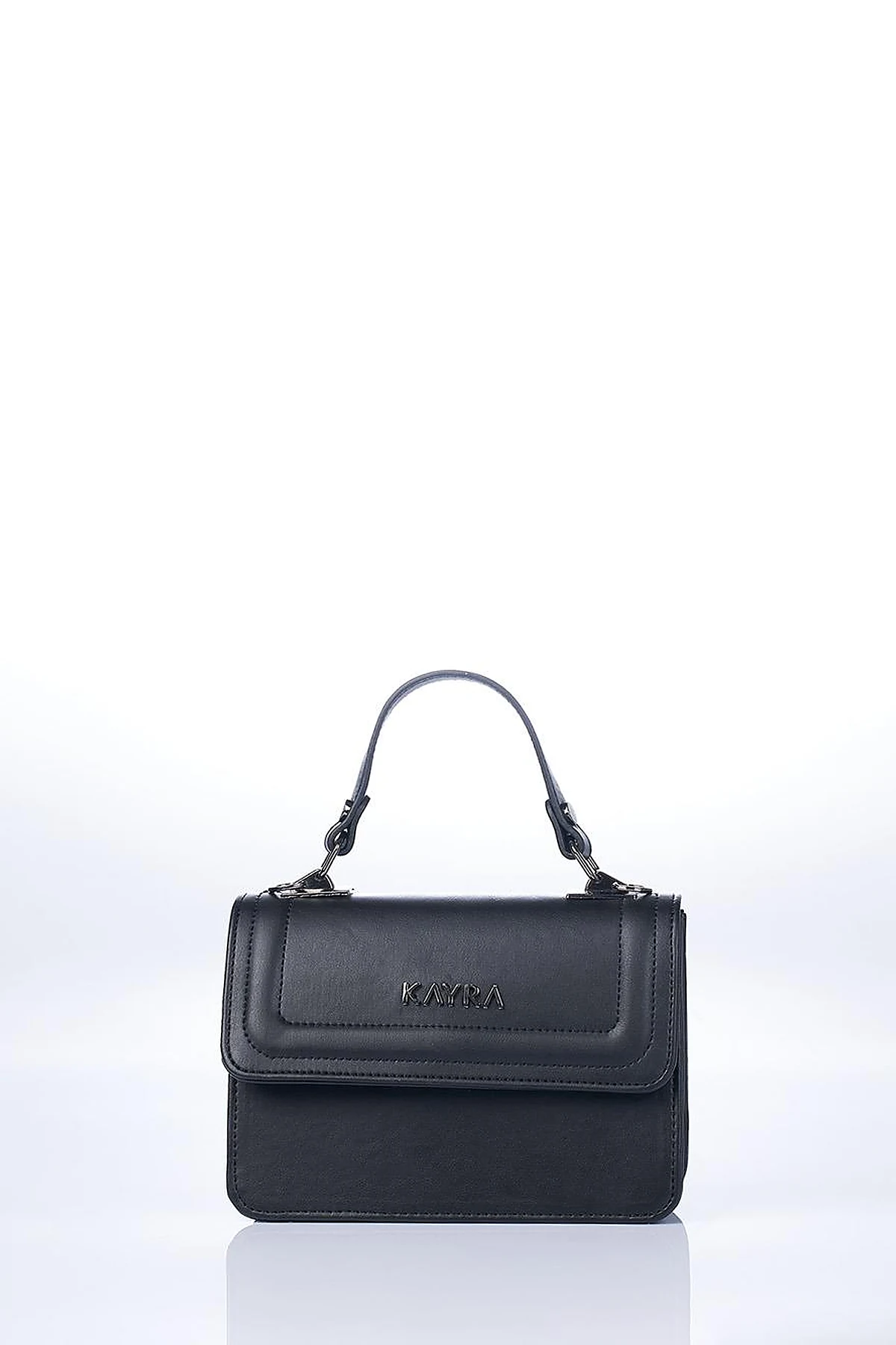 Mini Faux Leather Handbag Black