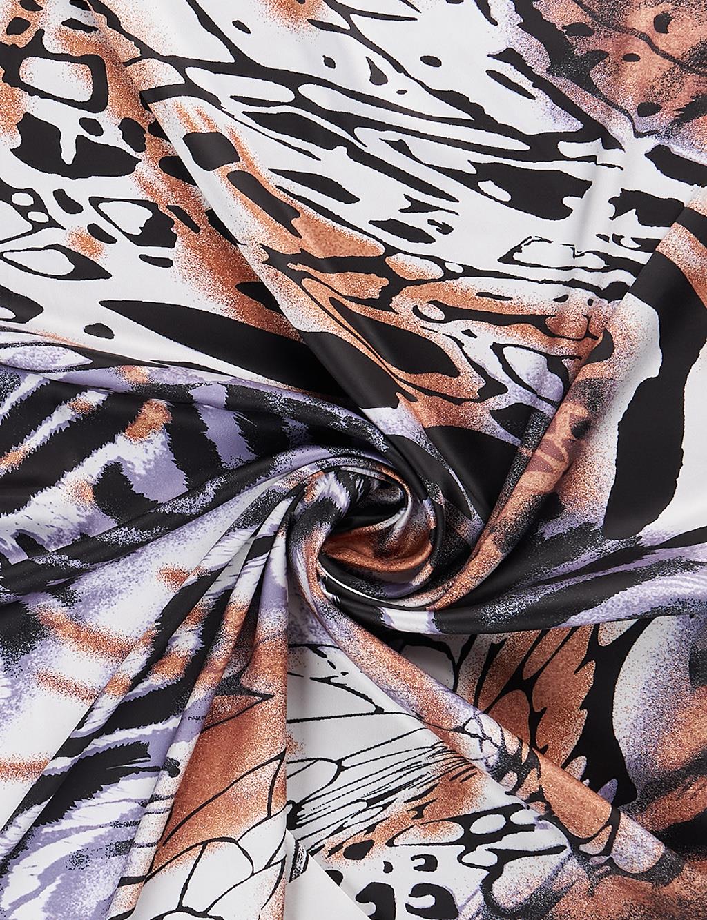 Leopard Print Scarf Black-Beige