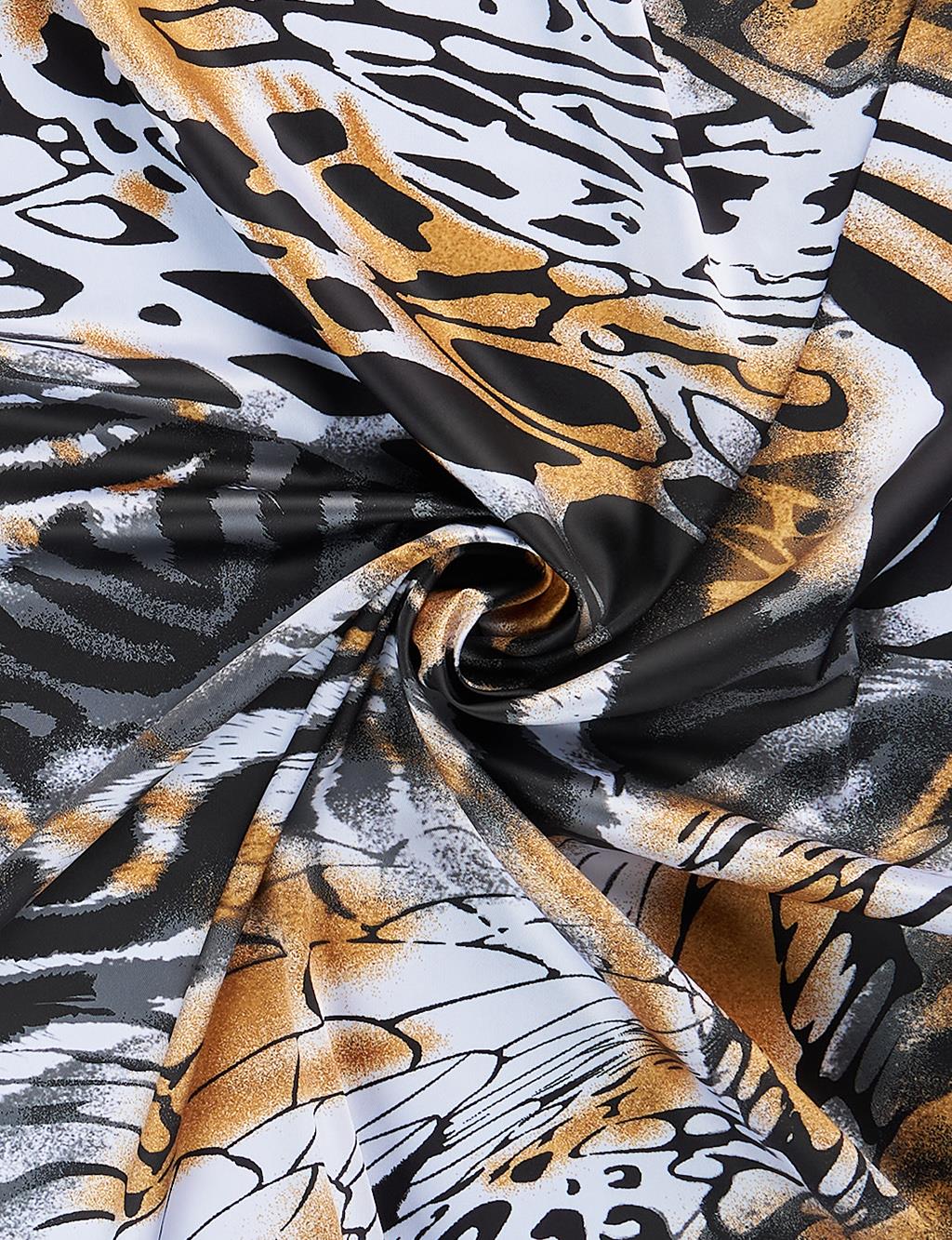 Leopar Desenli Eşarp Lacivert-Gri